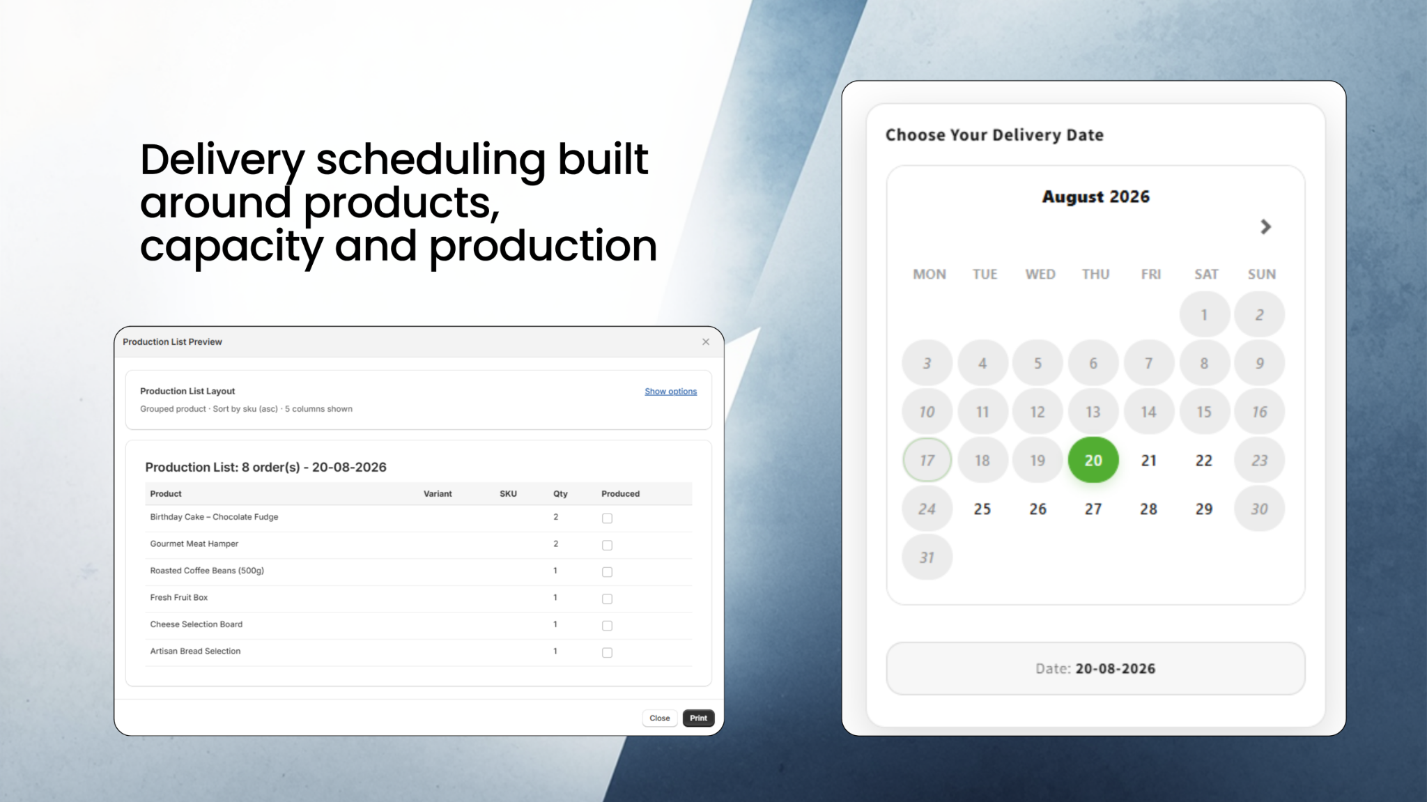 TruBytes Shopify delivery scheduling and production management